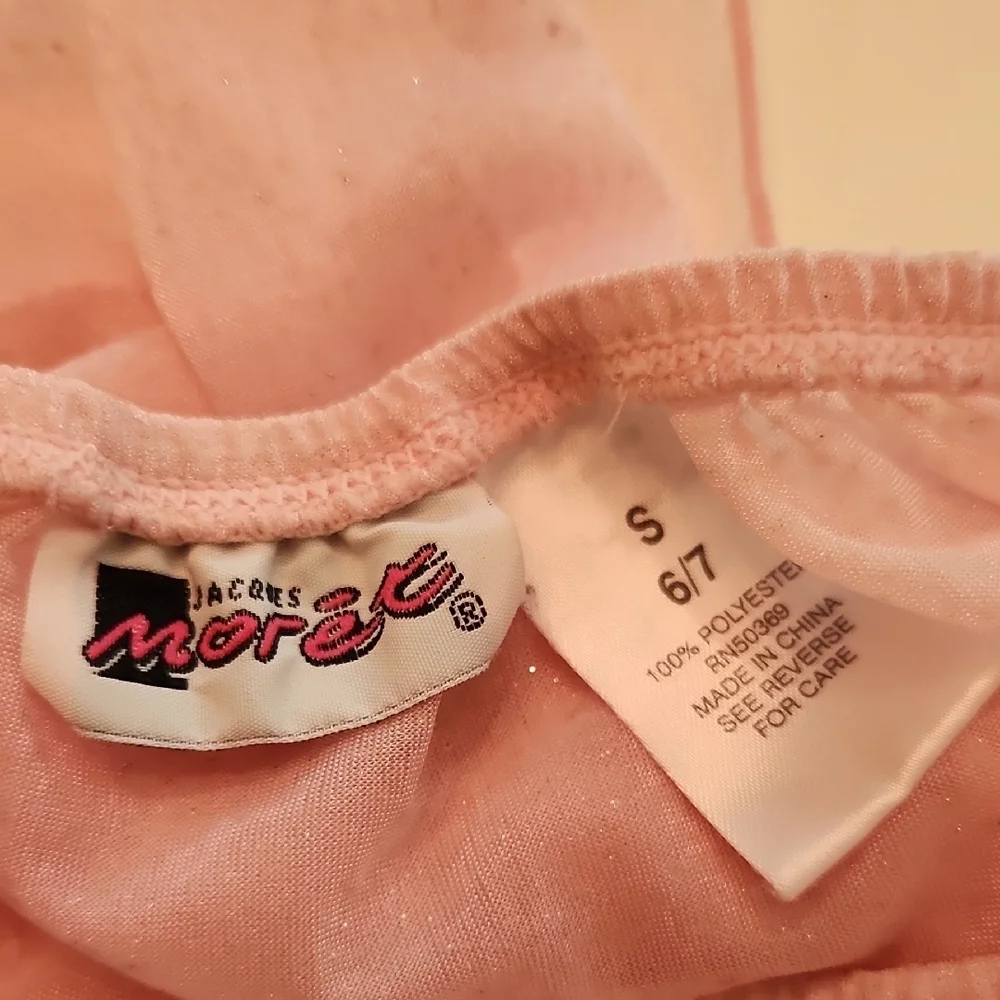 Jacques Moret Pink Glitter Ballet Sheer Skirt 6 7